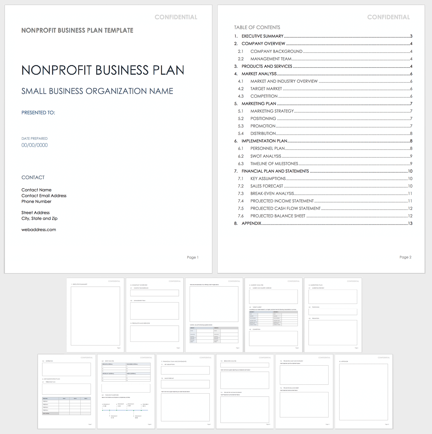 Printable Nonprofit Business Plan Template Printable Templates