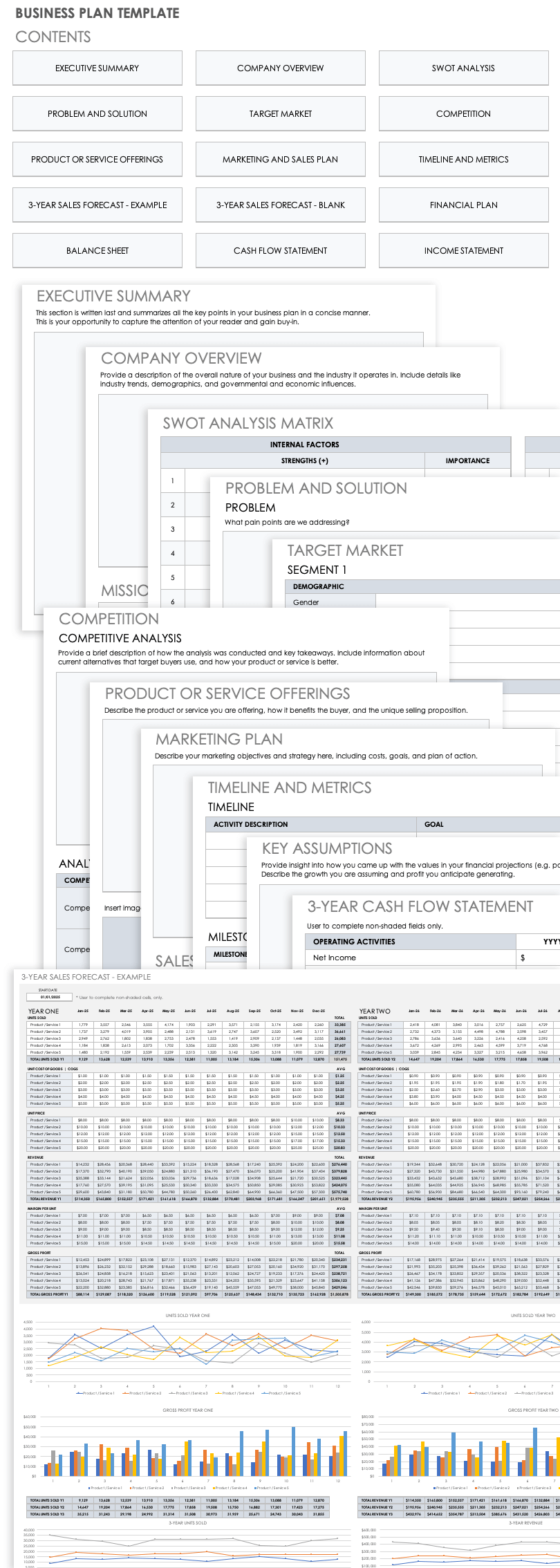 business plan excel spreadsheet template