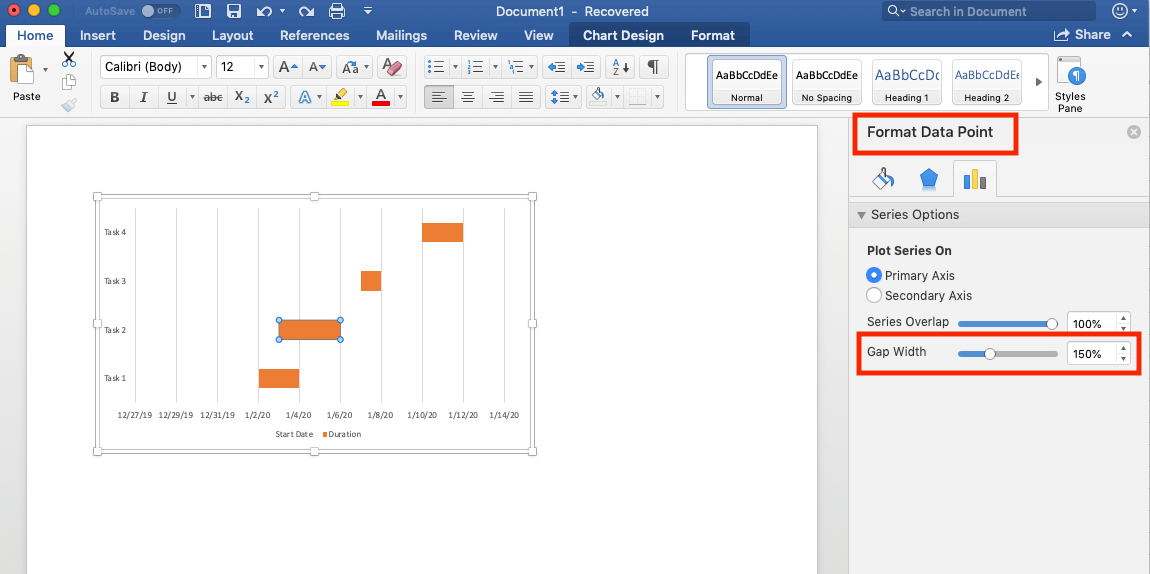 how to make gantt chart bars wider ms project