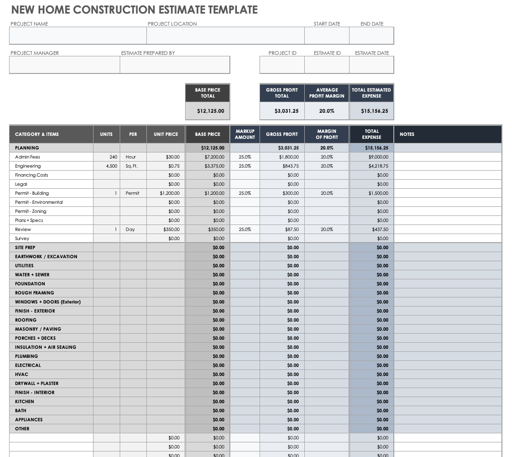 free software for construction estimates