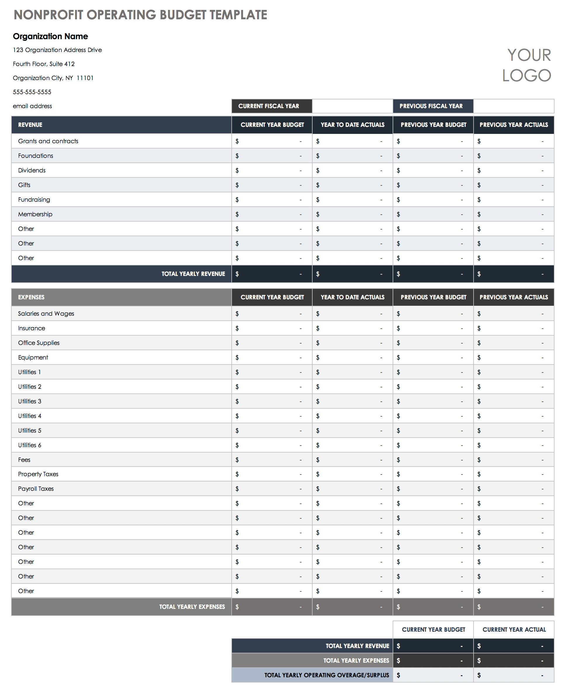 Free Nonprofit Budget Templates Smartsheet