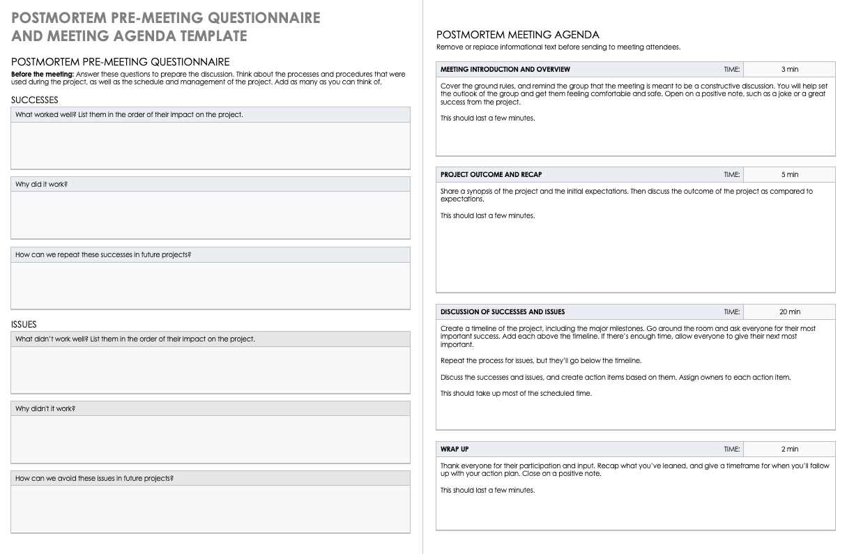 How to Run a PostMortem Meeting Smartsheet