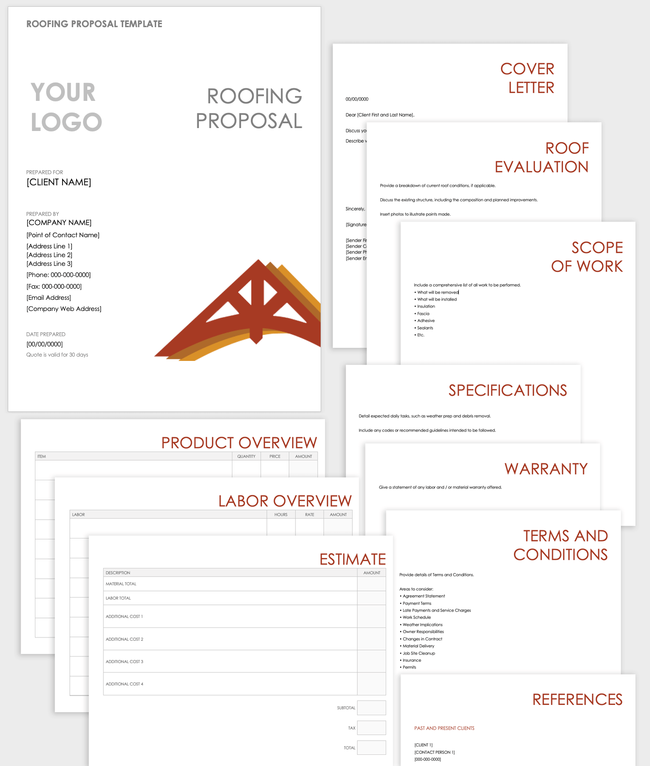 free roof proposal form