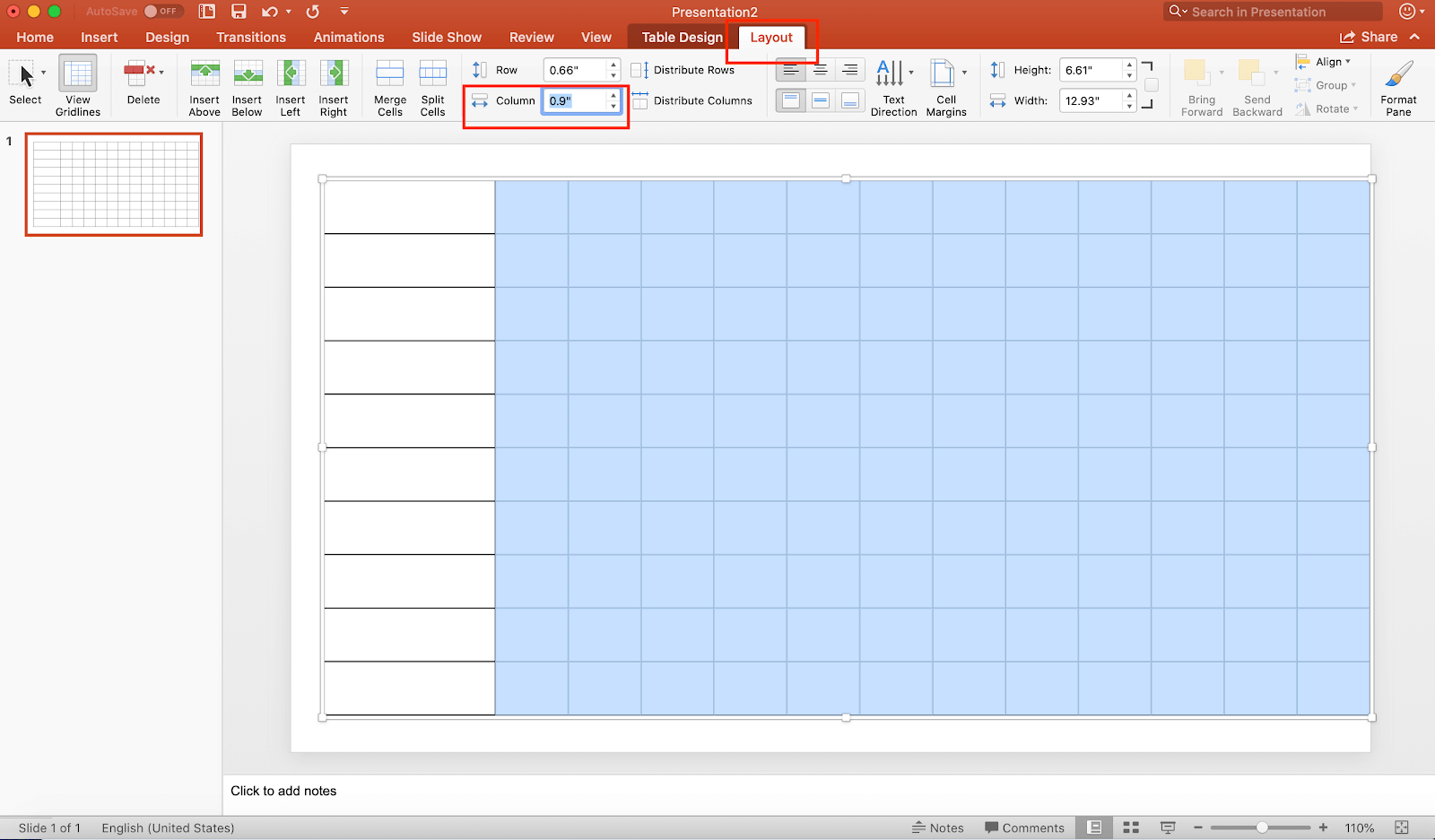 Adjust Column Width