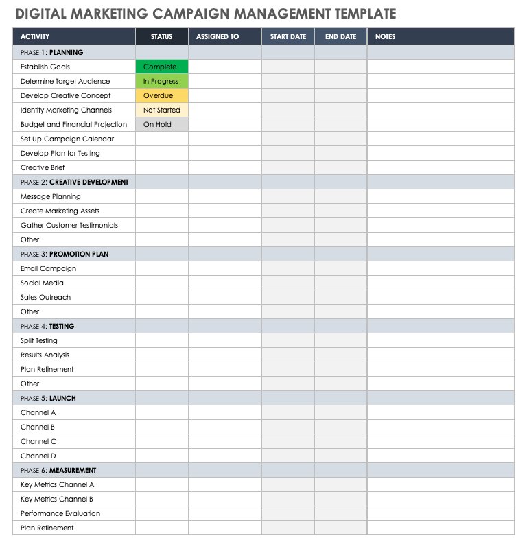 Free Digital Marketing Campaign Templates