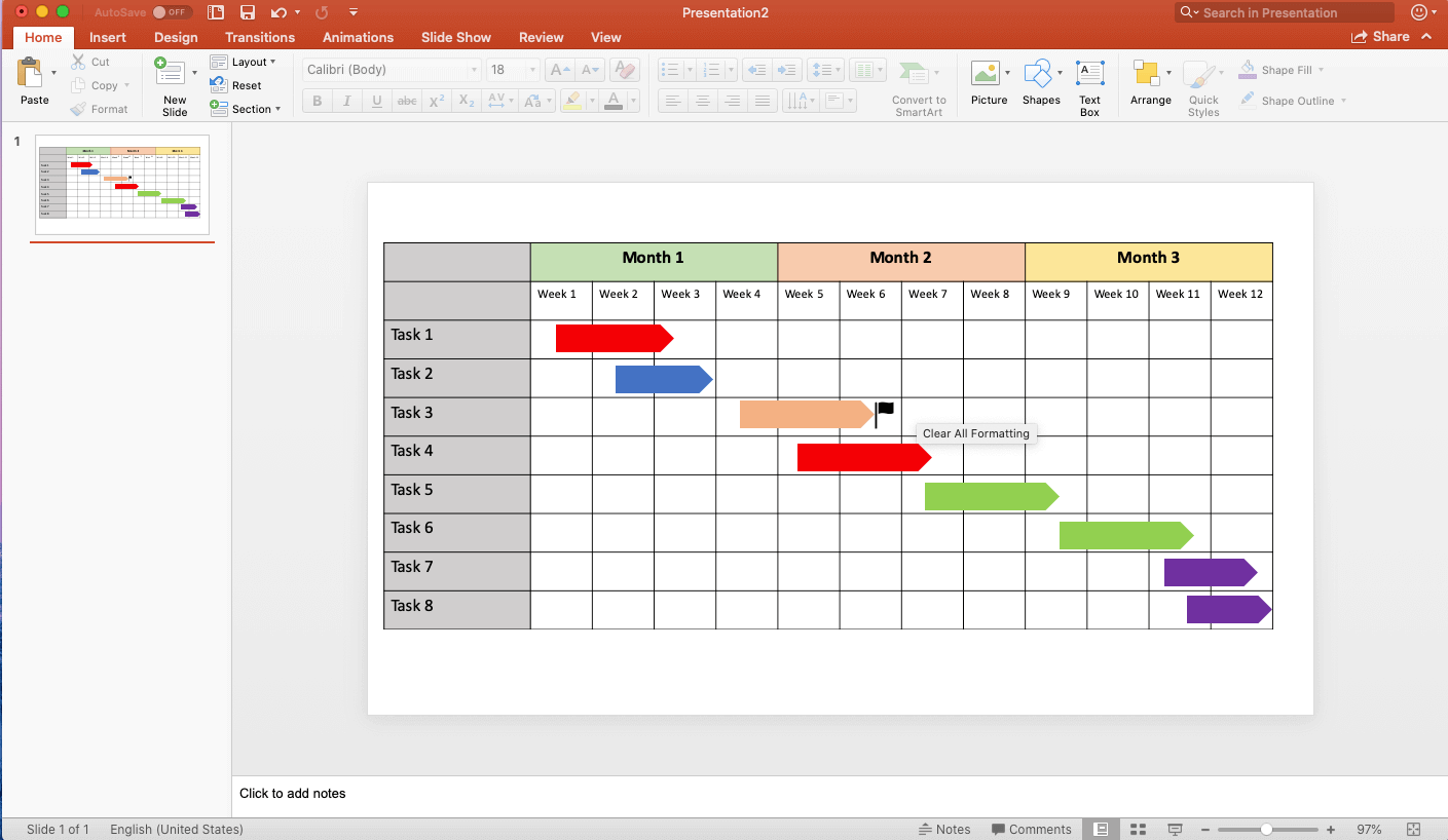 Gantt Chart Icon Showing Timeline Of Business Tasks PowerPoint templates,  Slides and Graphics