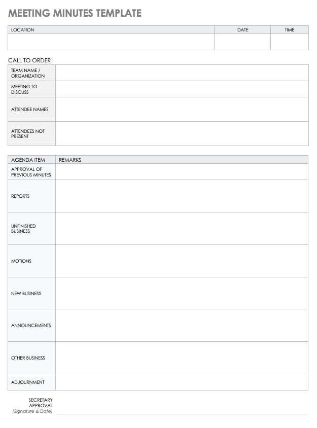 Meeting Minutes Template