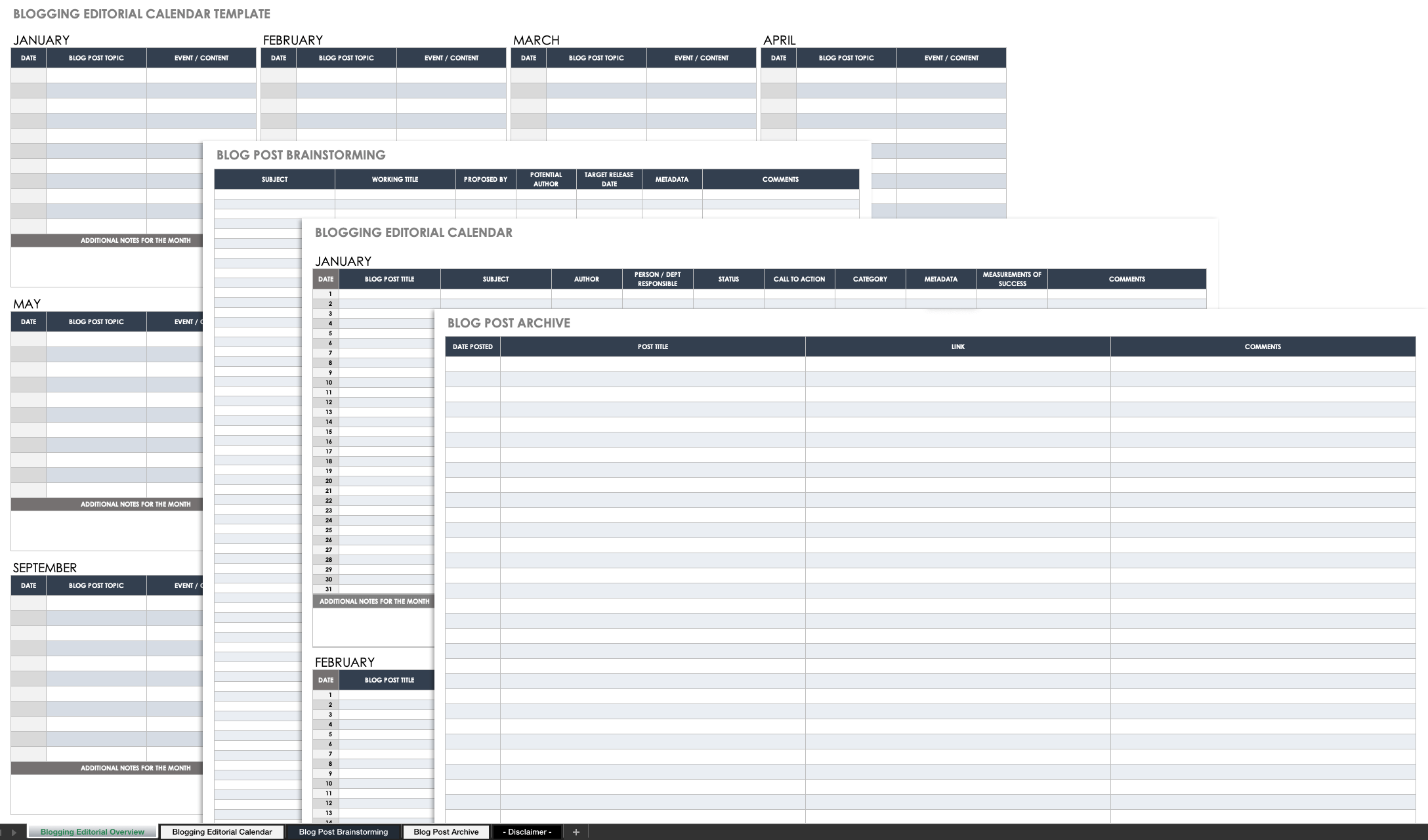 Editorial Calendar