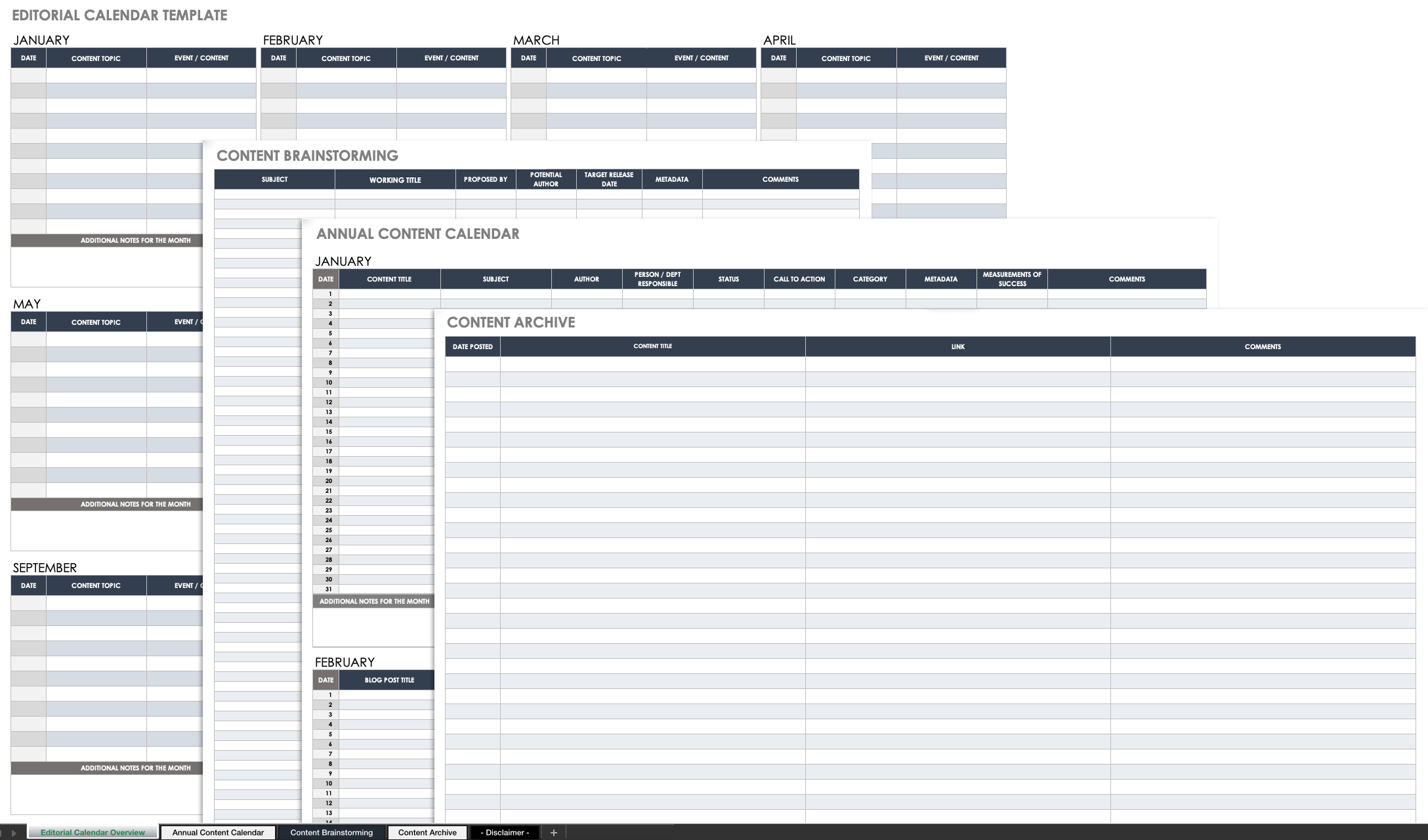 Free Google Sheets Content & Editorial Calendar Templates  Smartsheet