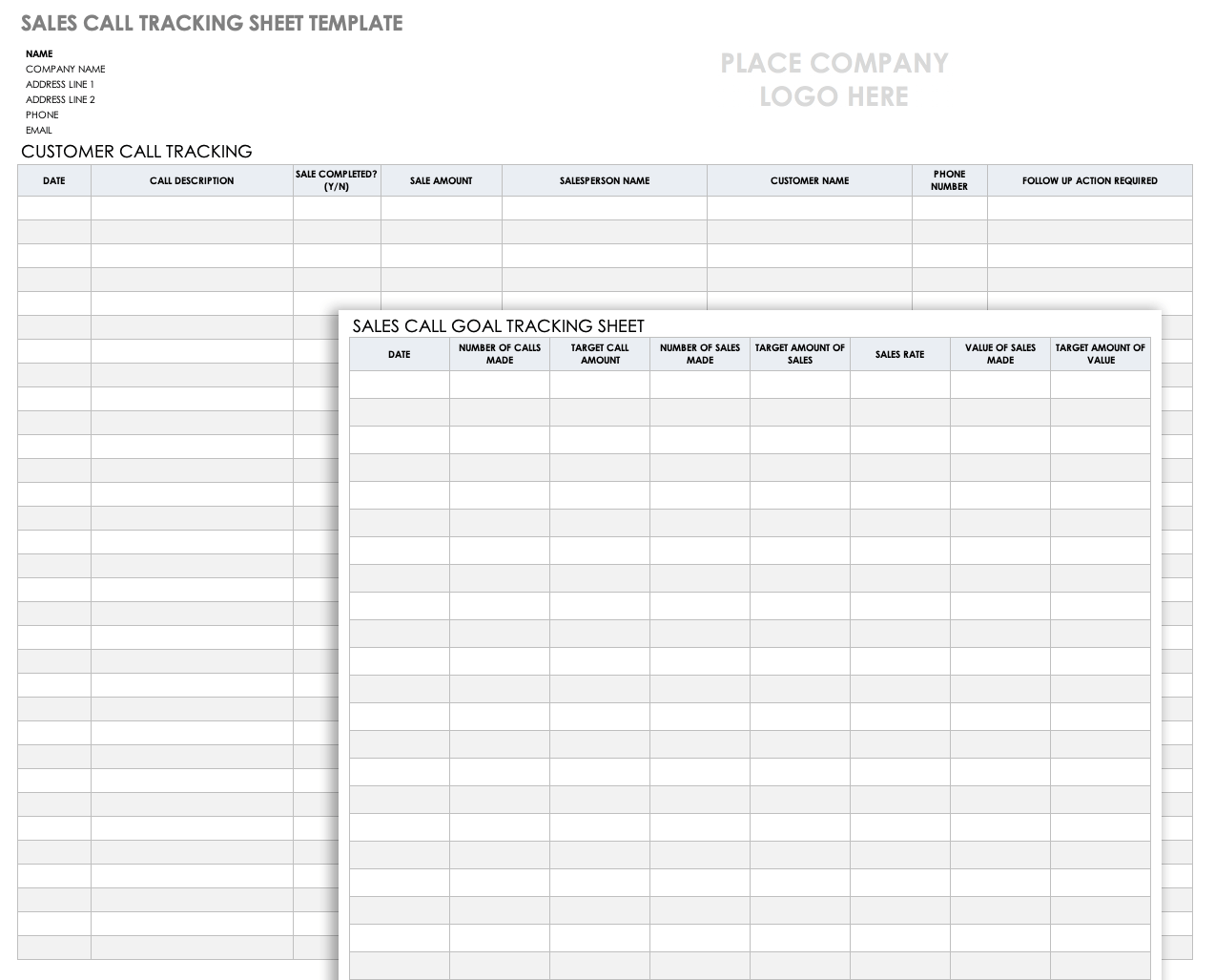 Free Call Tracking Templates Smartsheet