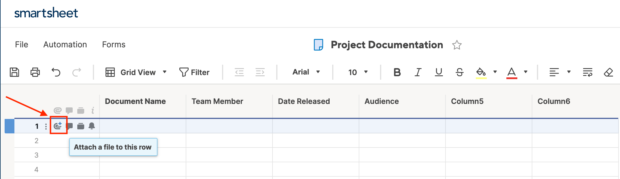 Attach File to Row