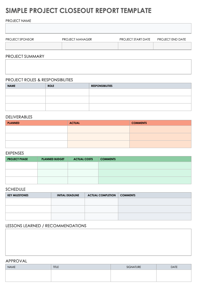 Project Closure Meeting Template