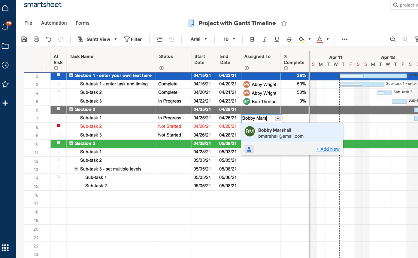 project management template smartsheet