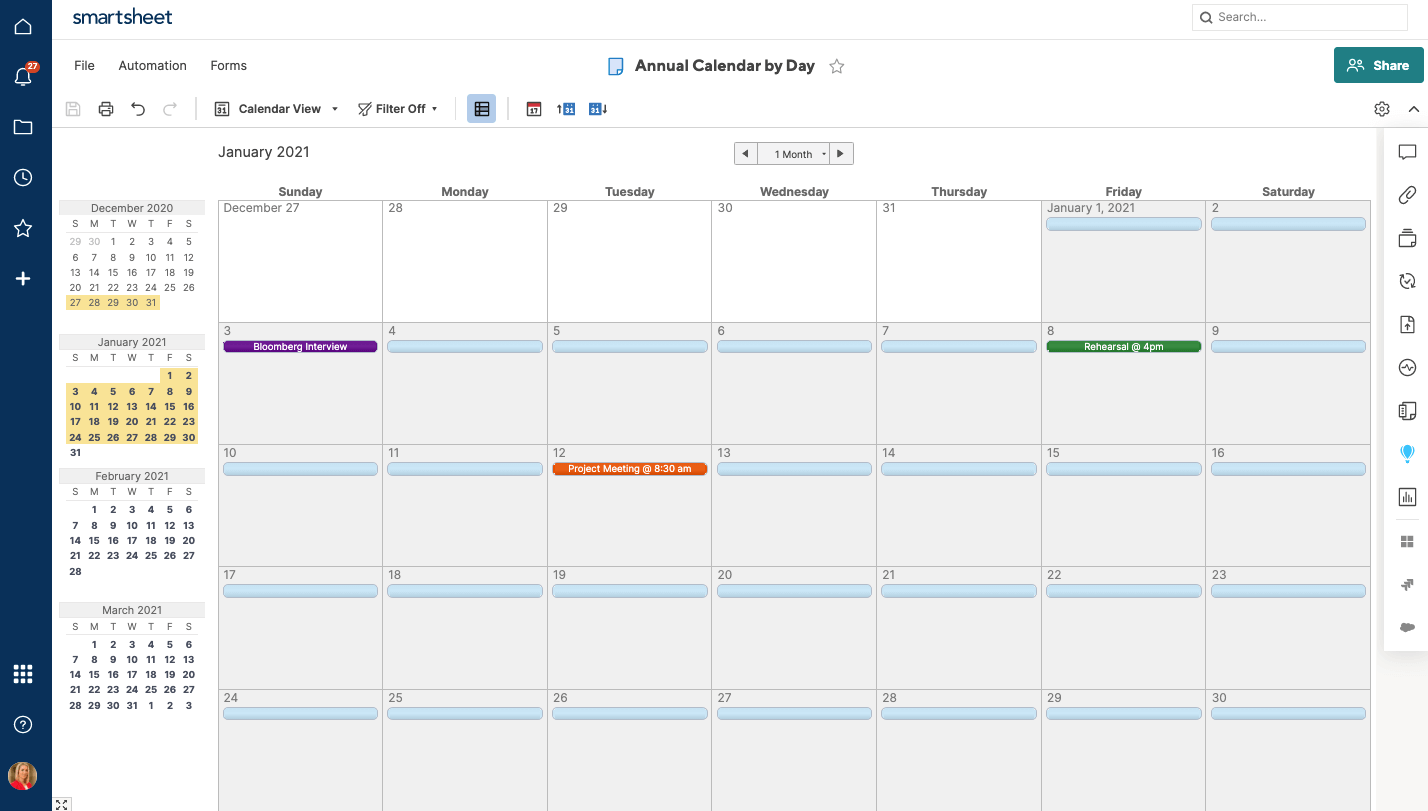 ms excel calendar template