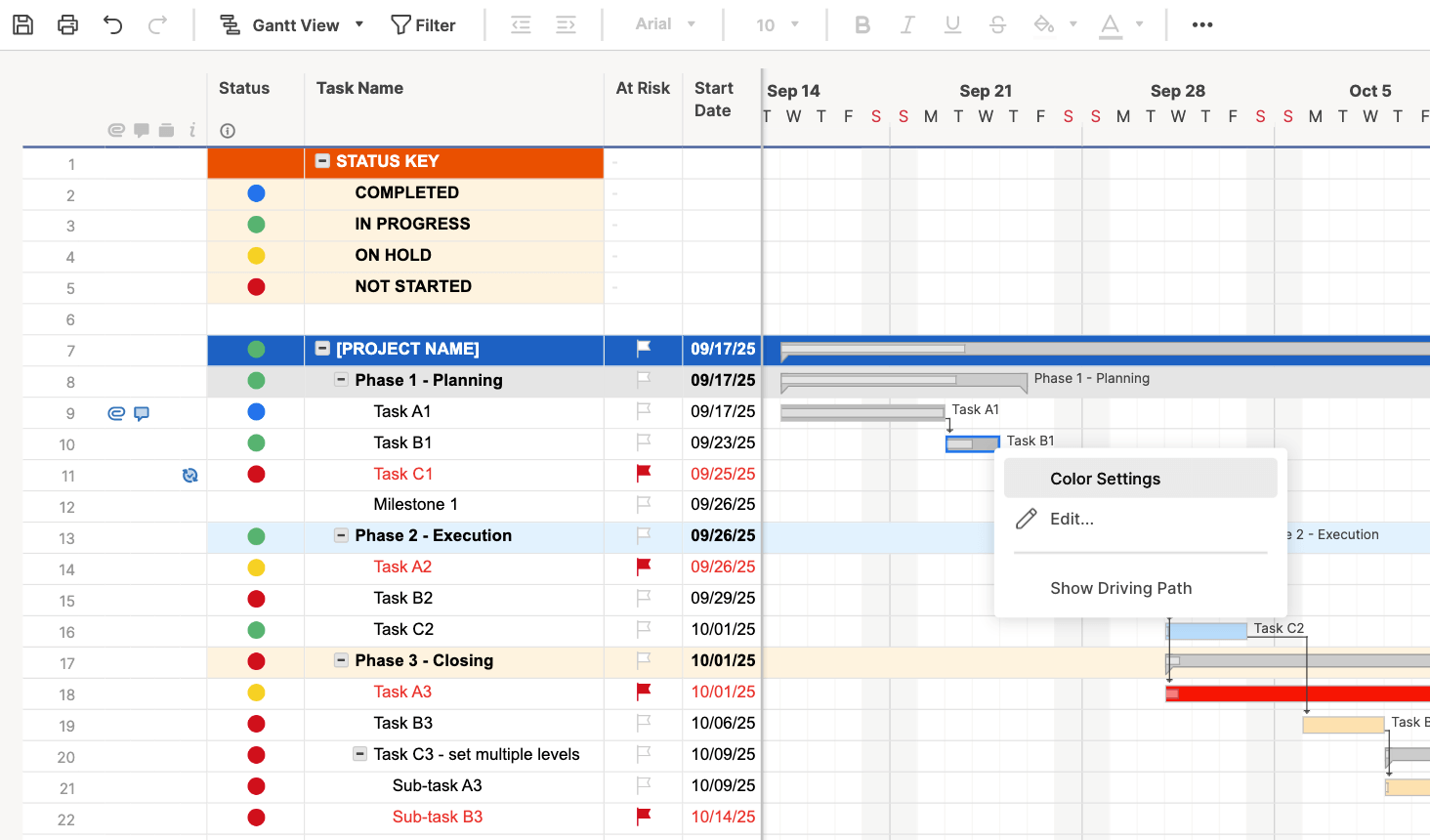 How To Change Gantt Chart Colors In Ms Project Calvsa