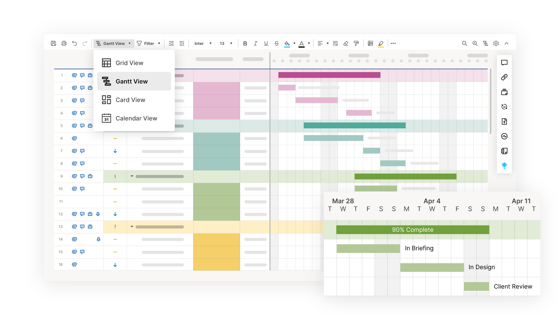 Smartsheet диаграмма ганта