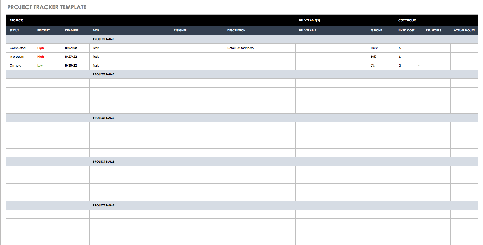 Free Project Pipeline Templates Examples Smartsheet