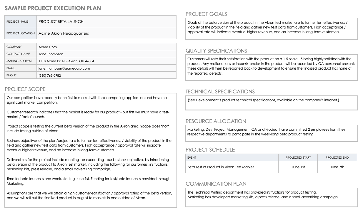 project-execution-template