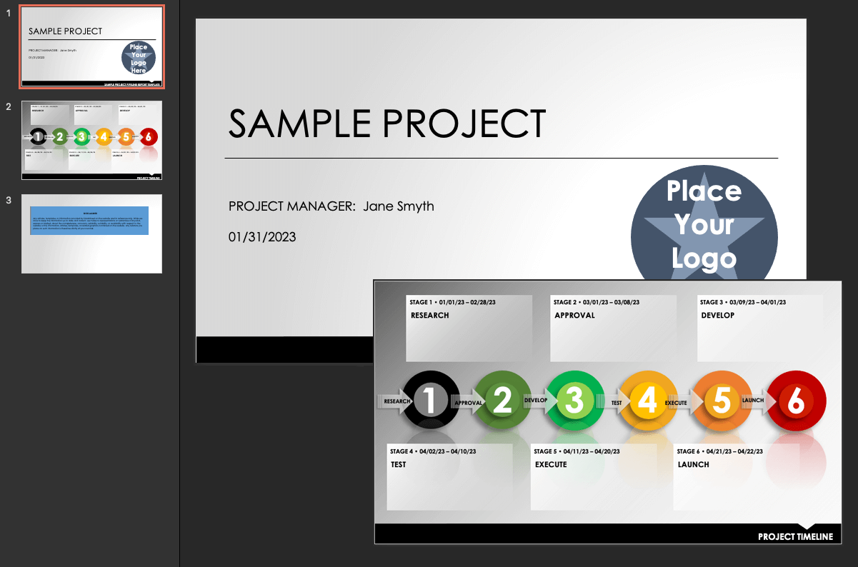 Sample Project Pipeline Report Template 