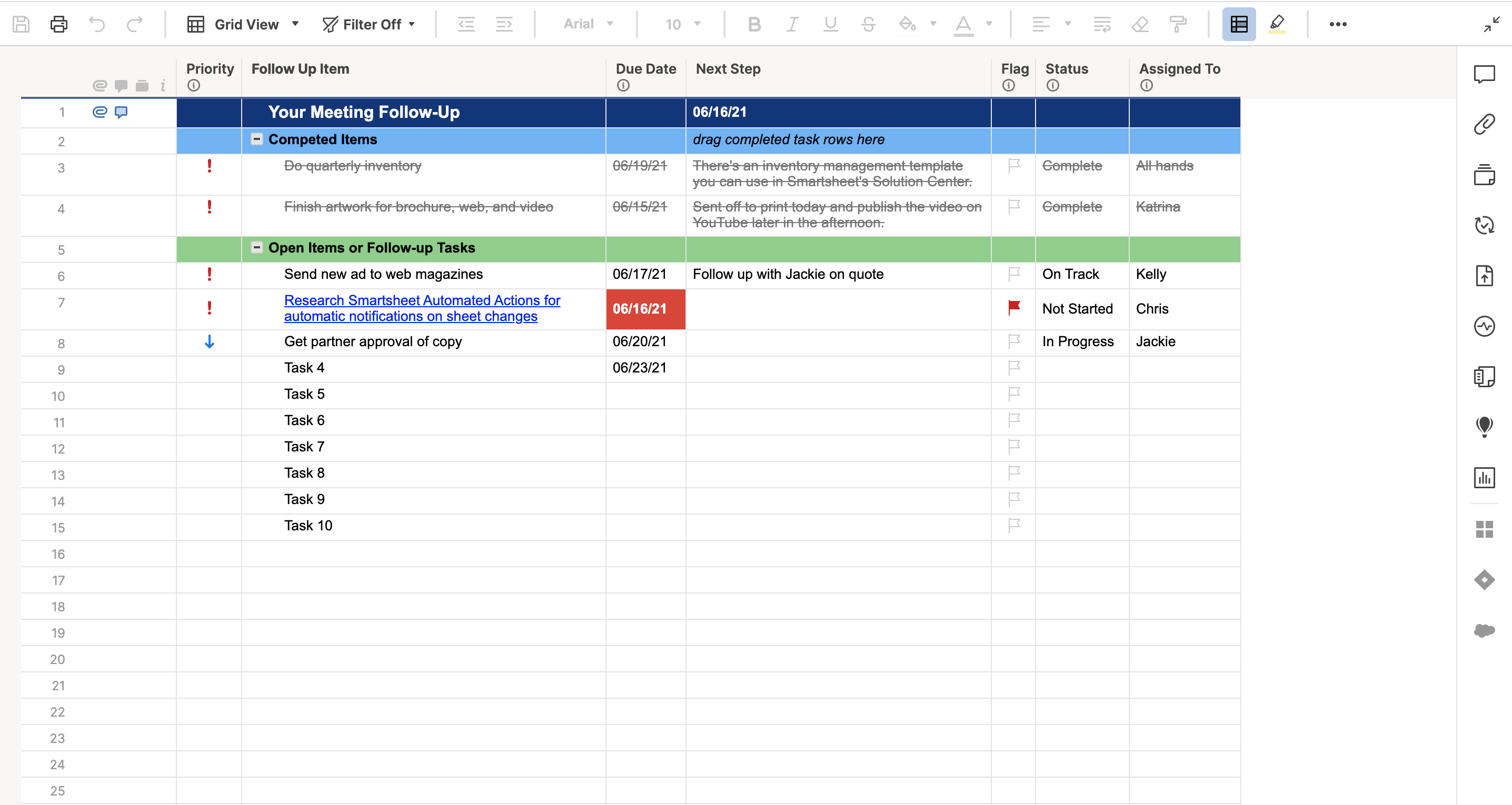 Meeting Follow Up Template