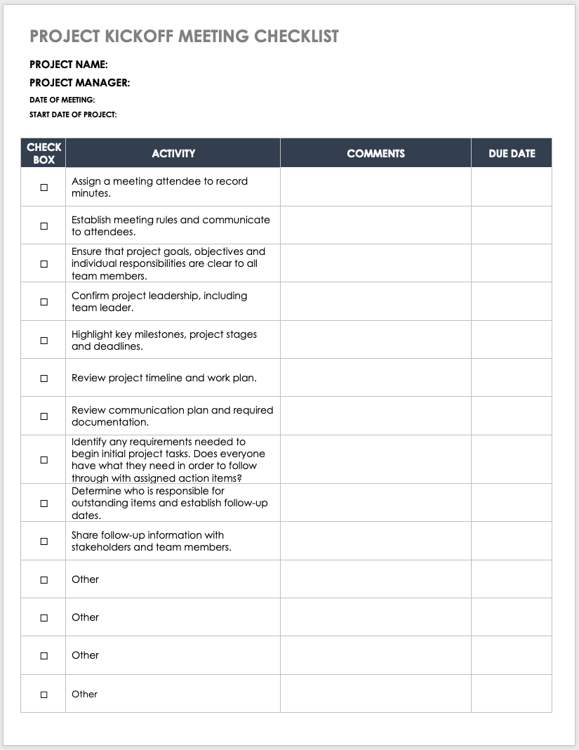 Meaning of Kick-off Meeting in Project Management