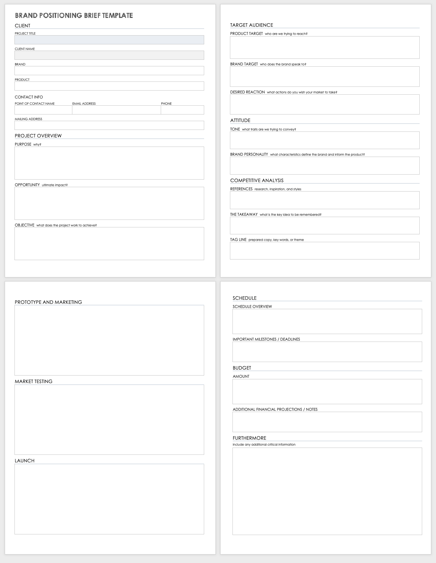 Free Brand Brief Templates Smartsheet