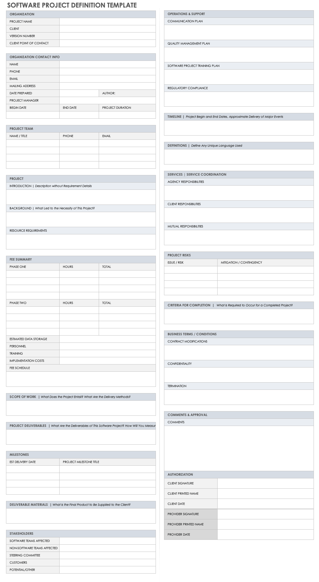 Project Definition Template