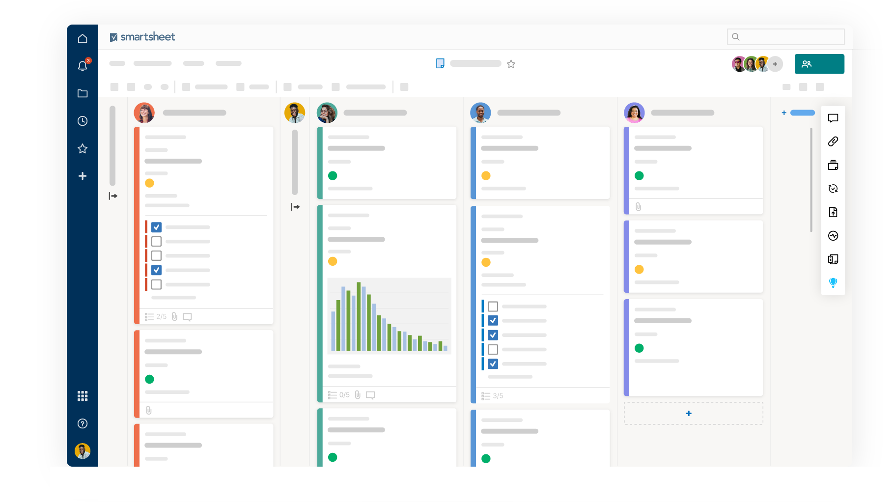 Team Project Task Board Template in Smartsheet Smartsheet