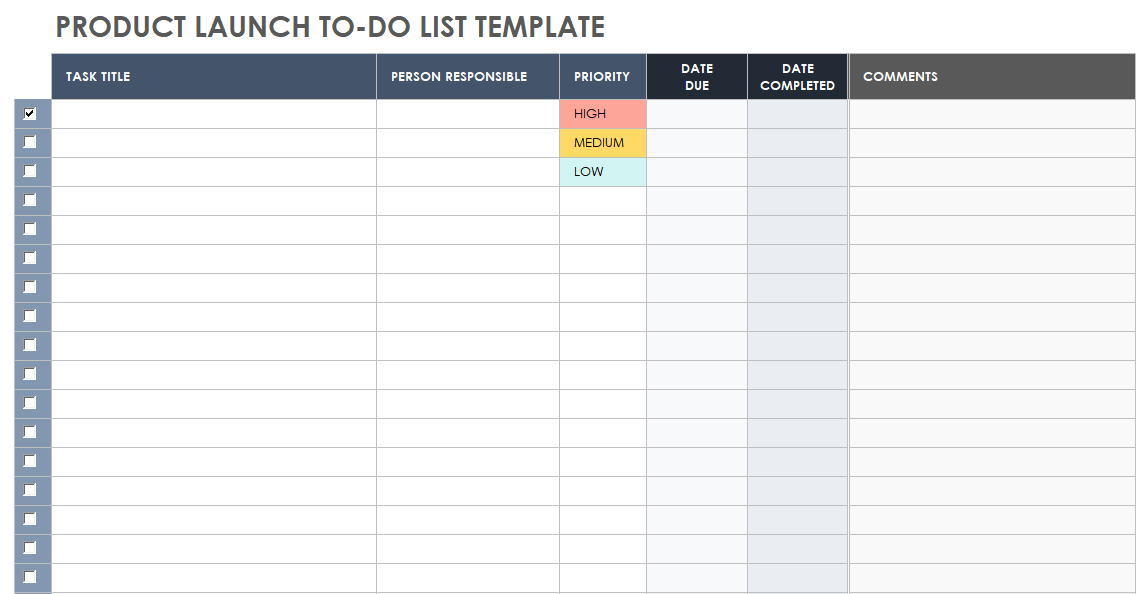 Free Product Launch Checklist Templates Smartsheet