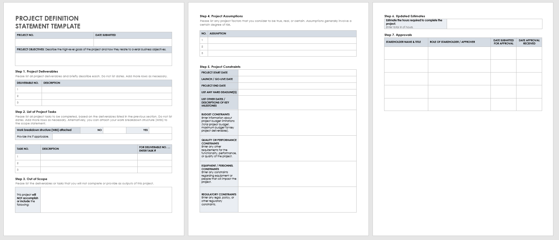 Excel Template Definition