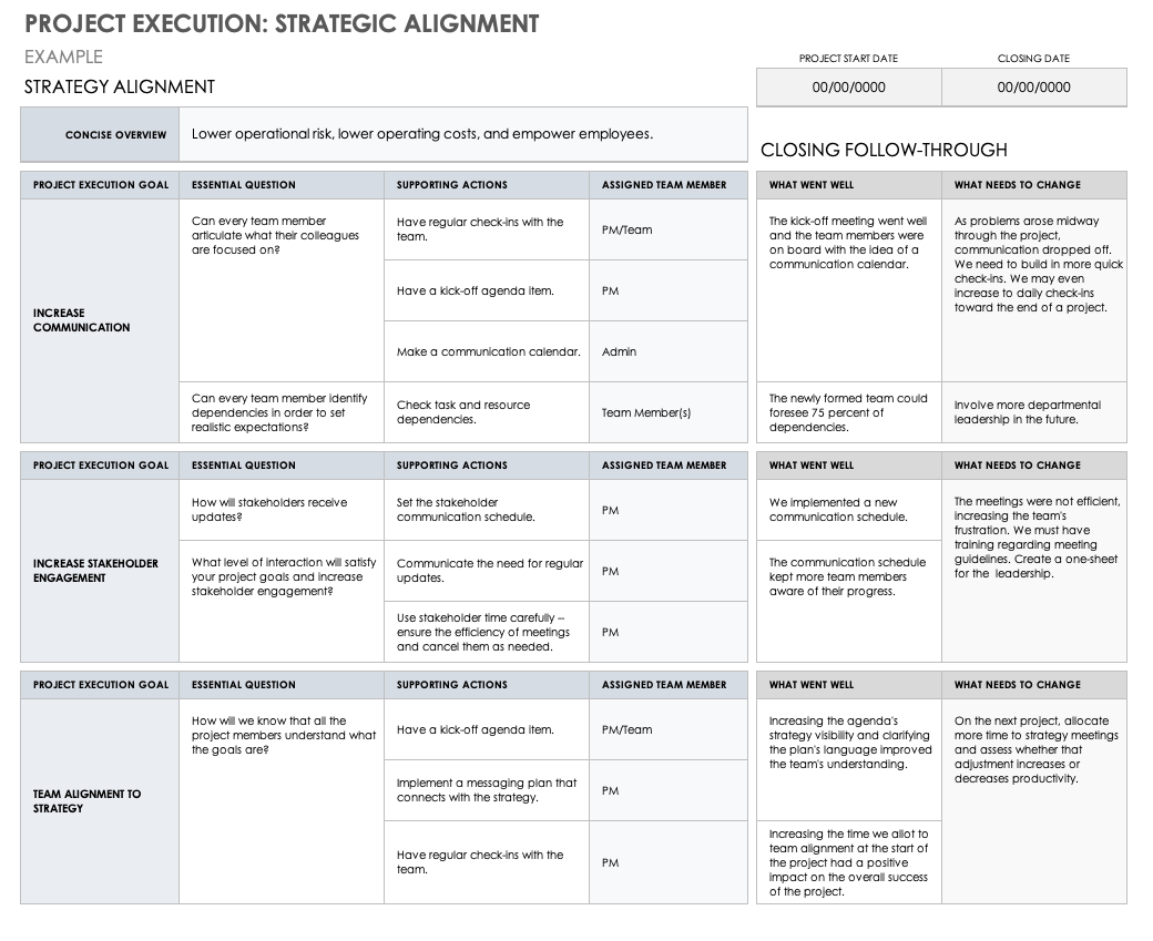 Project Alignment Template