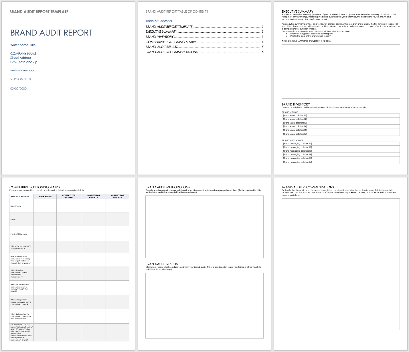 Free Brand Audit Templates Smartsheet