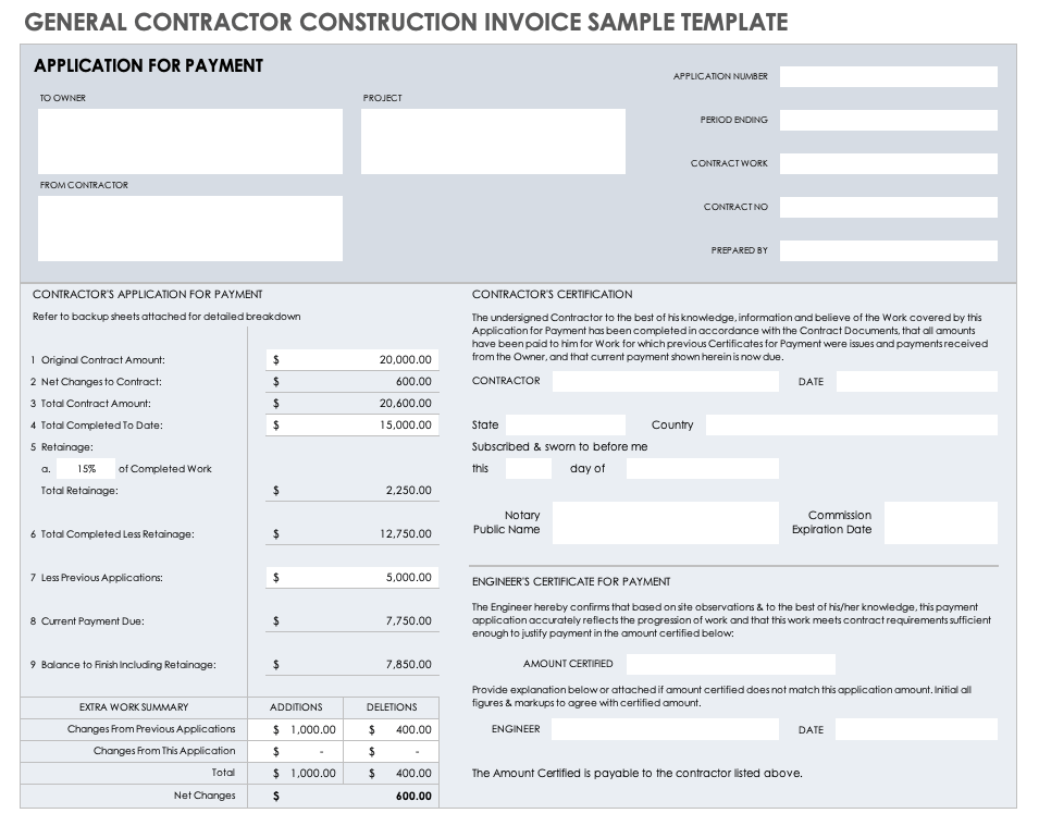 free construction invoice templates smartsheet
