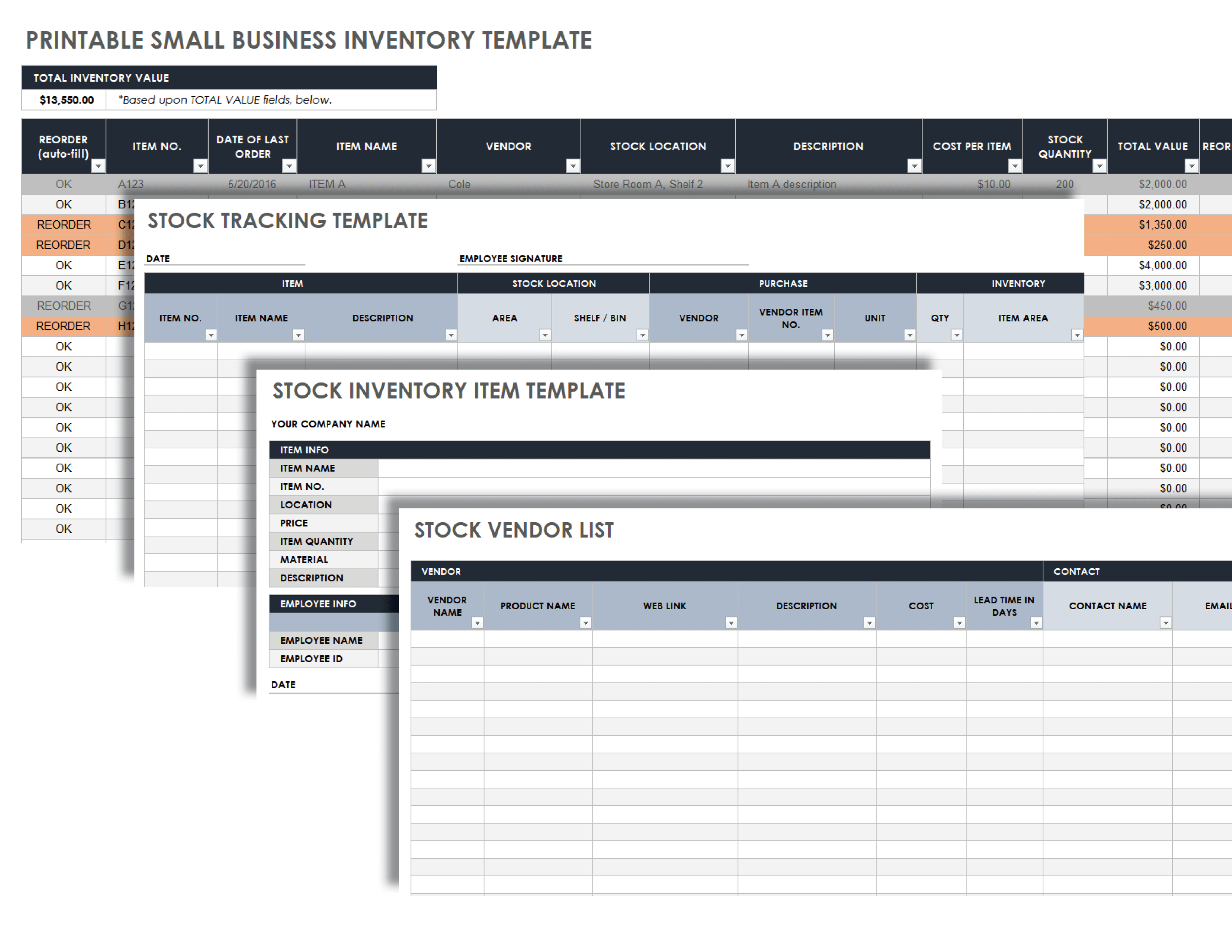 Free Small Business Inventory Templates Smartsheet