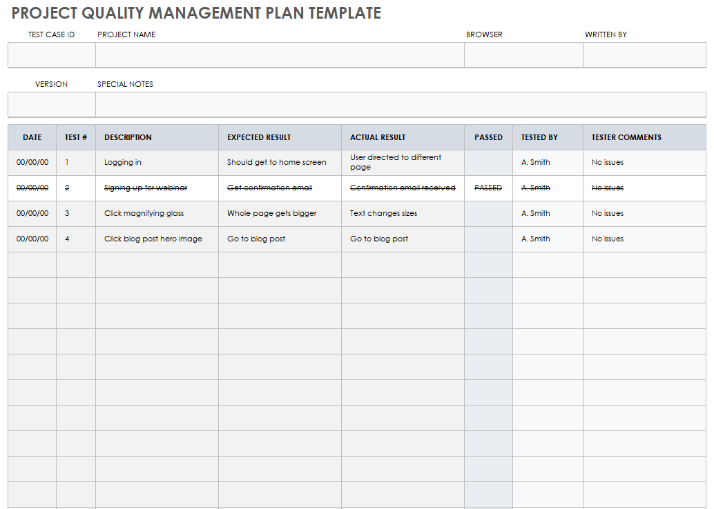 Project Quality Templates Project Management Template - vrogue.co