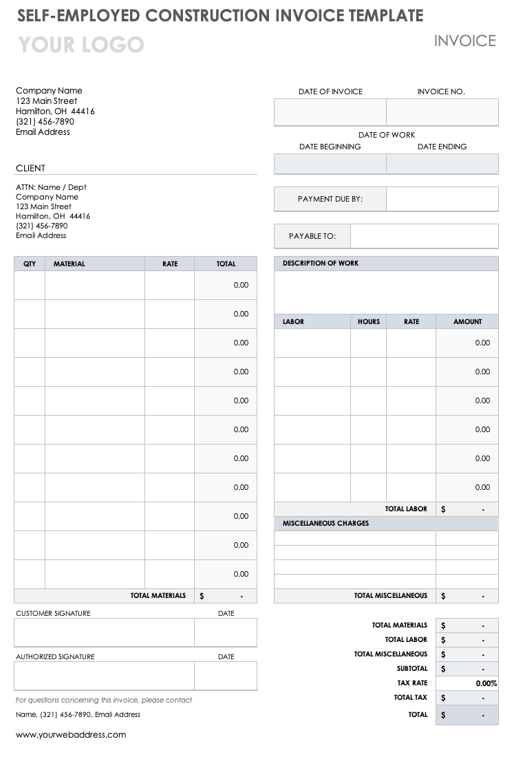 free construction invoice templates smartsheet