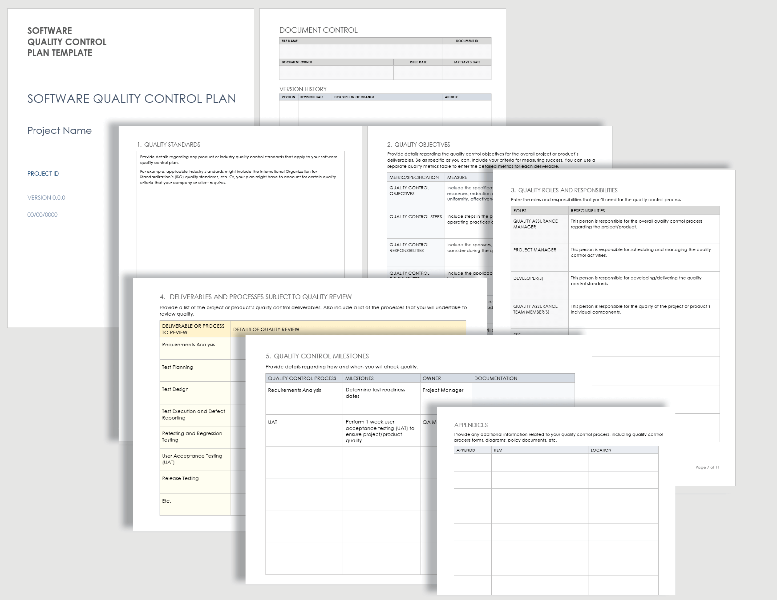 quality control plan template excel