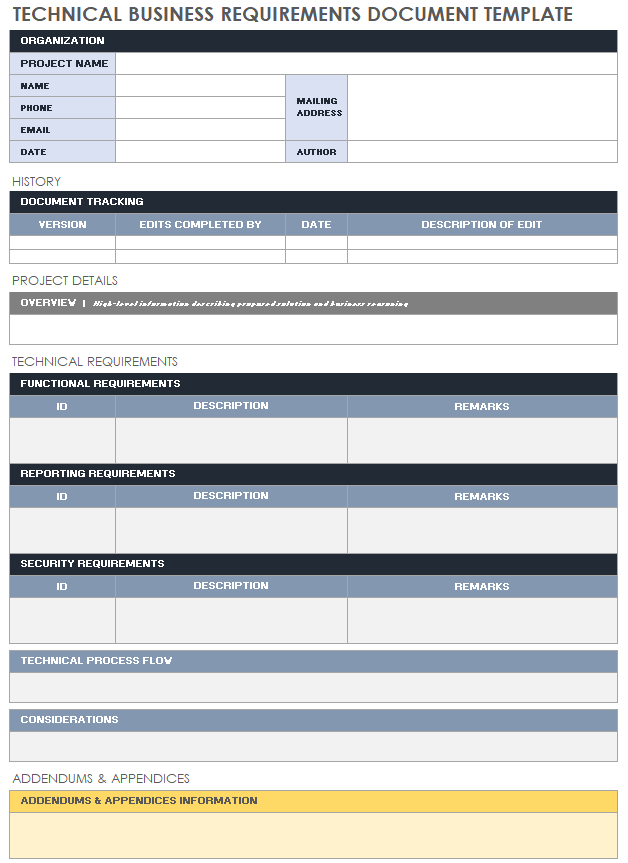 Download Free BRD Templates Smartsheet