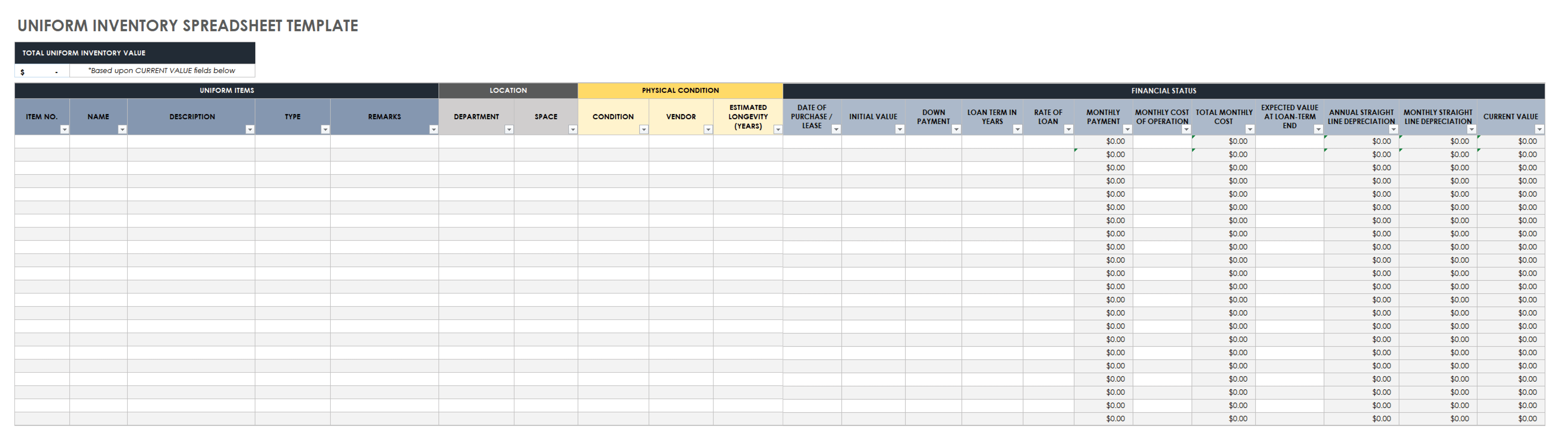 Free Small Business Inventory Templates Smartsheet