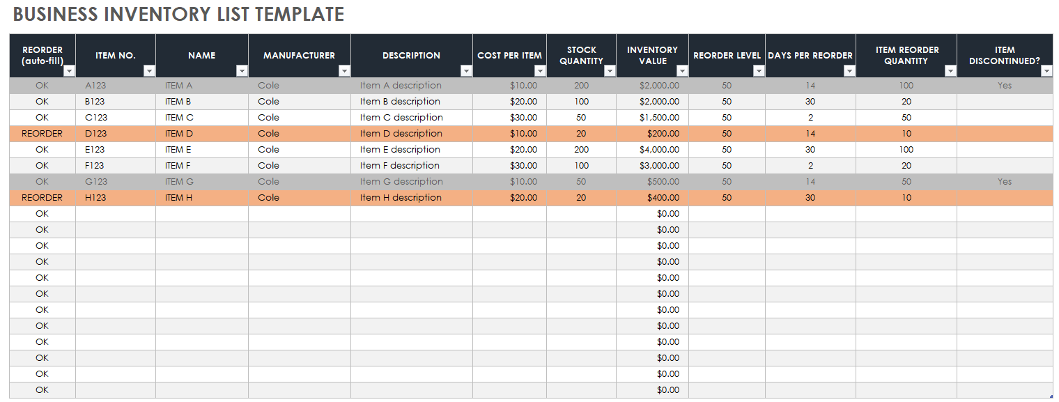 Top 10 office supply inventory list template Excel download 2022