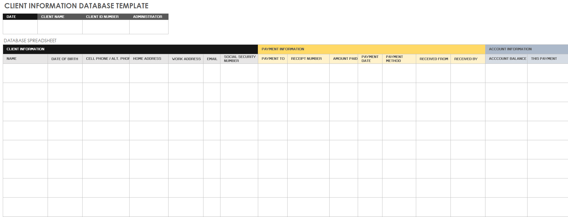 free excel spreadsheet template