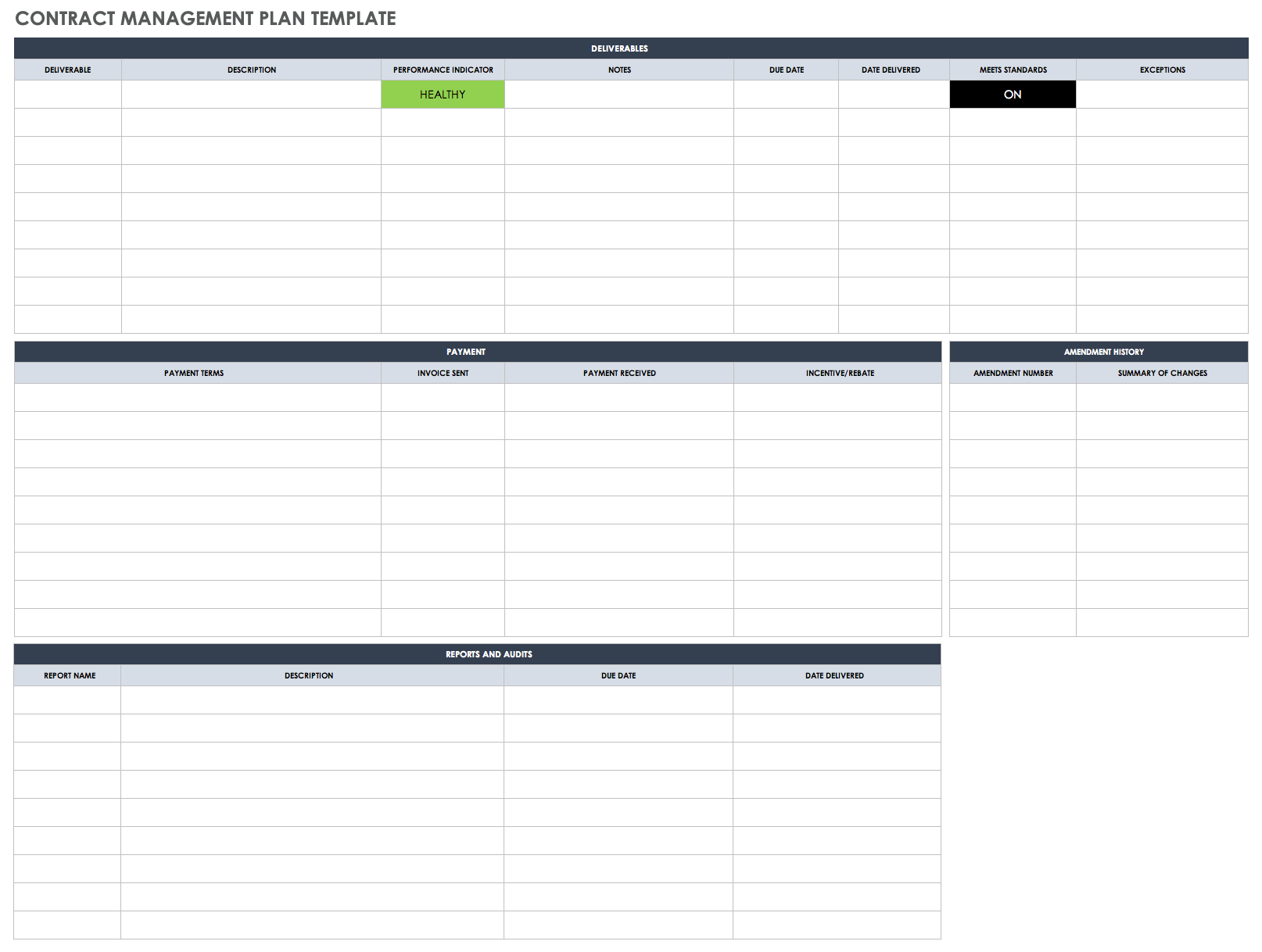 Free Contract Management Templates Smartsheet