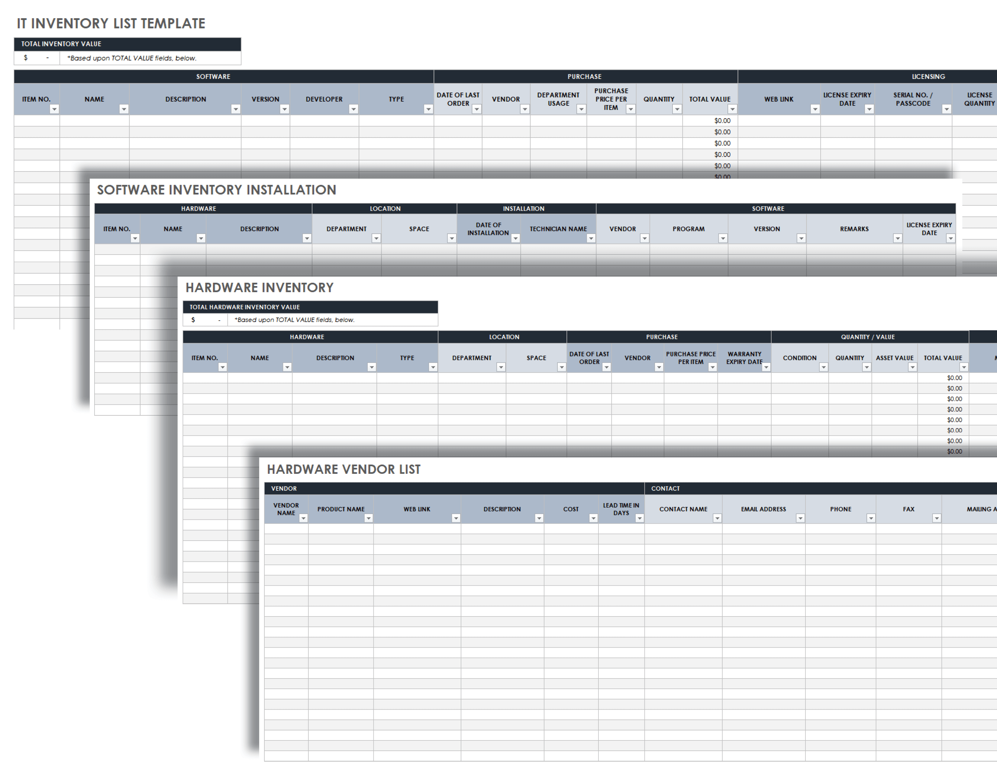 Free Inventory List Templates