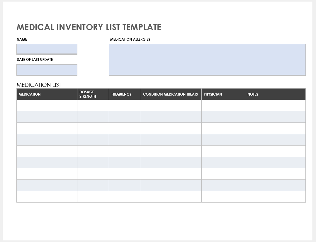 Office Supplies Inventory Template - PDF Templates