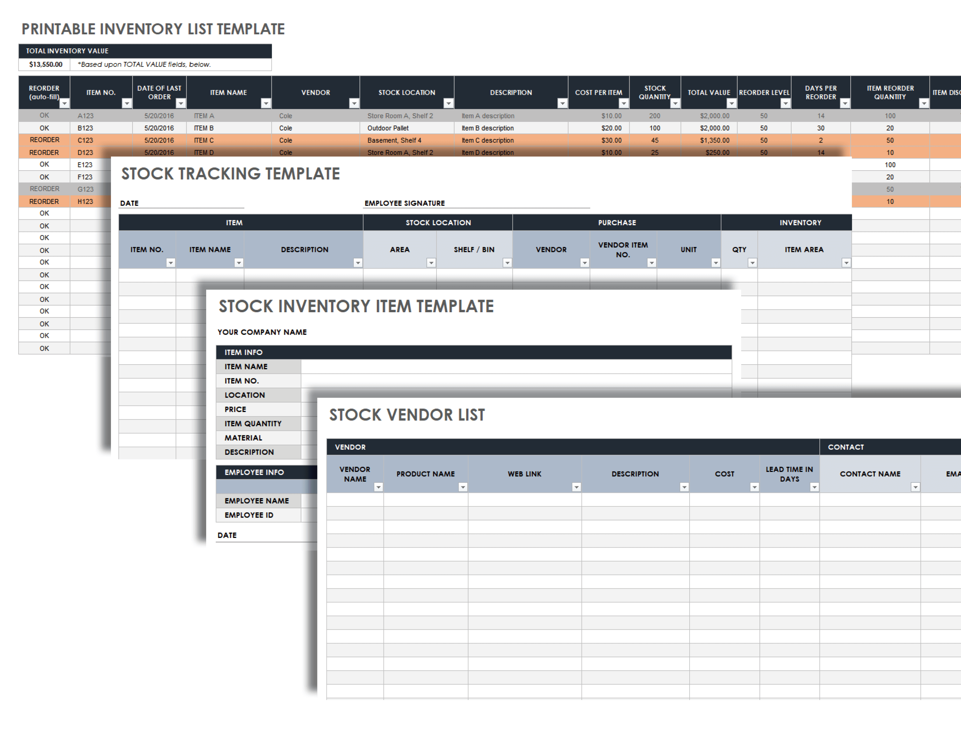 home inventory list excel template