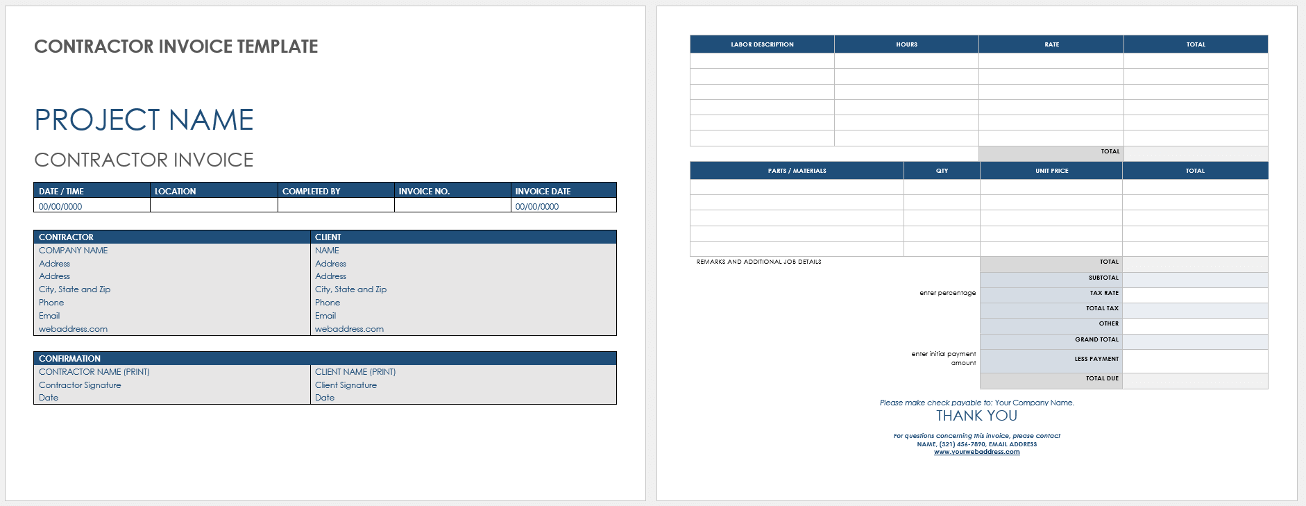 google docs invoice template simple