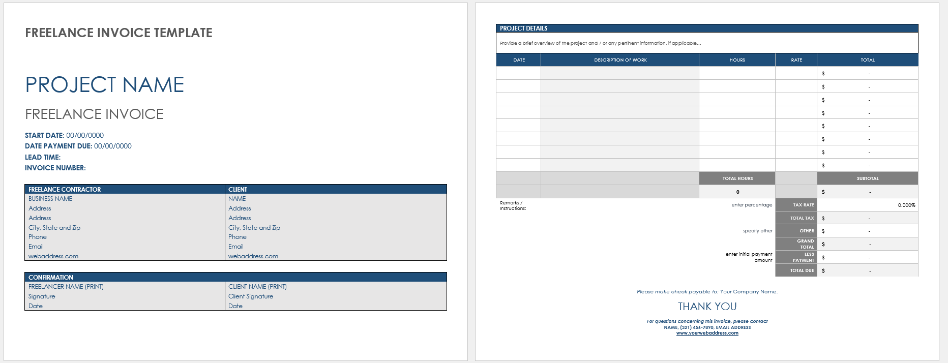 professional invoice template google docs