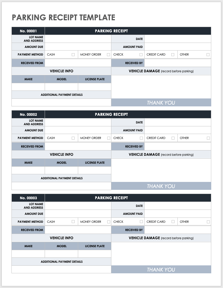 Download Free PDF Receipt Templates