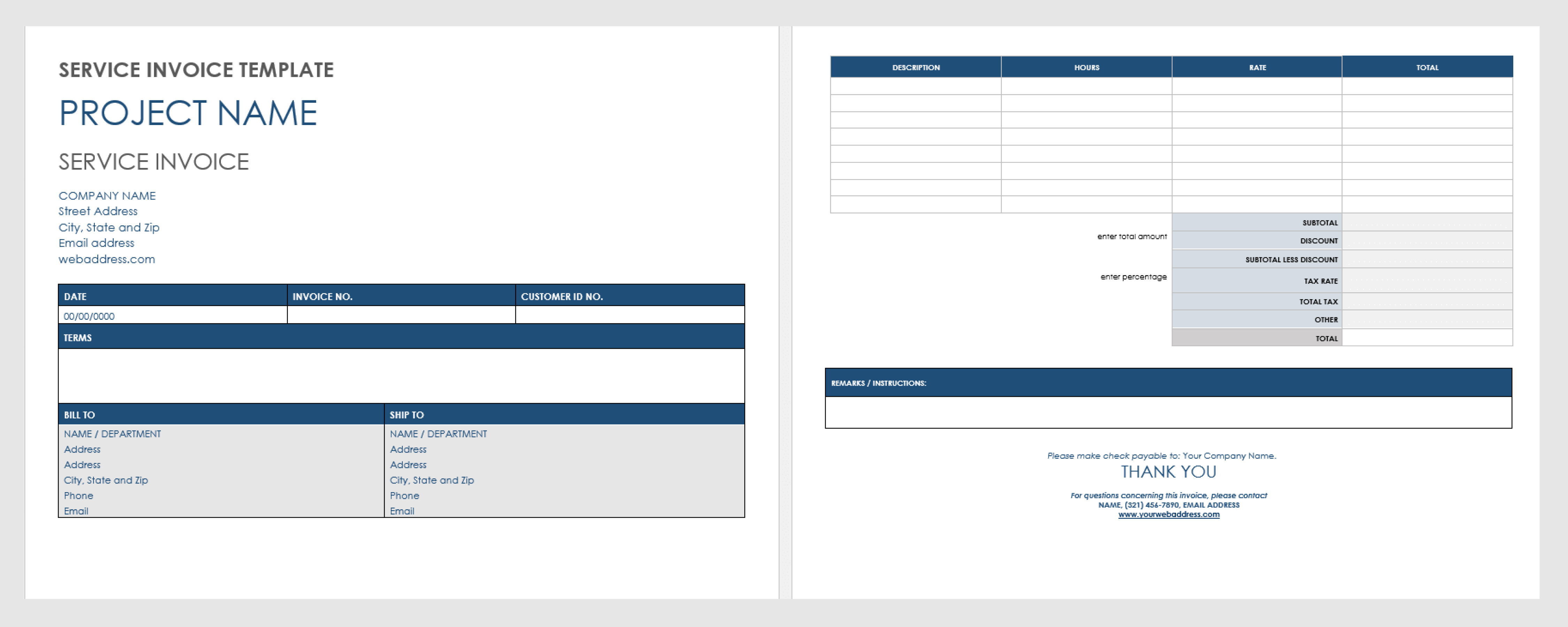 Free, printable, professional invoice templates to customize