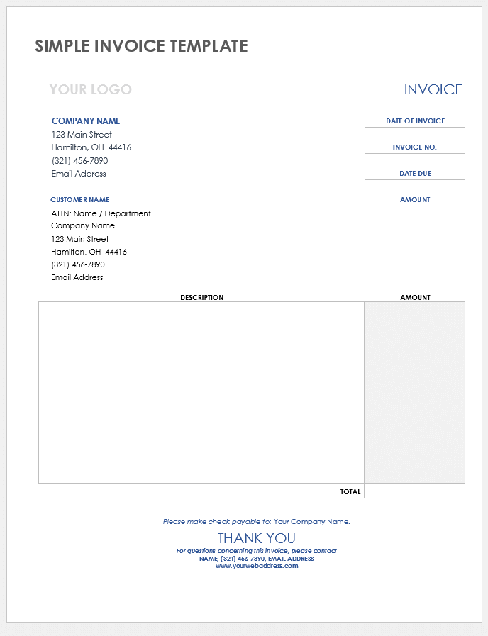 google docs simple invoice template